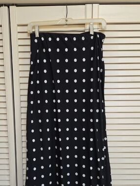 Madewell Black Maxi Skirt with White Polka Dots